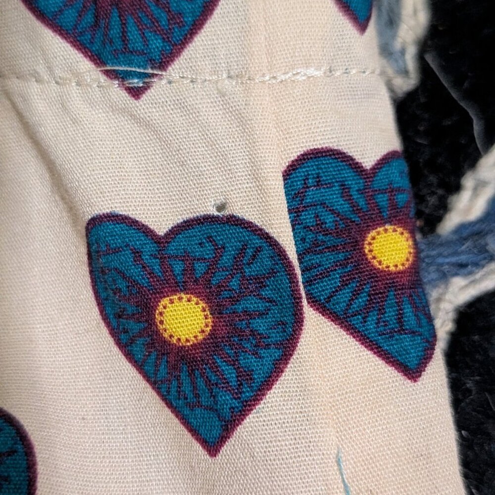 Marc by Marc Jacobs Women's Bisque Multi Blue Heart Print Sleeveless Top S - Picture 4 of 8